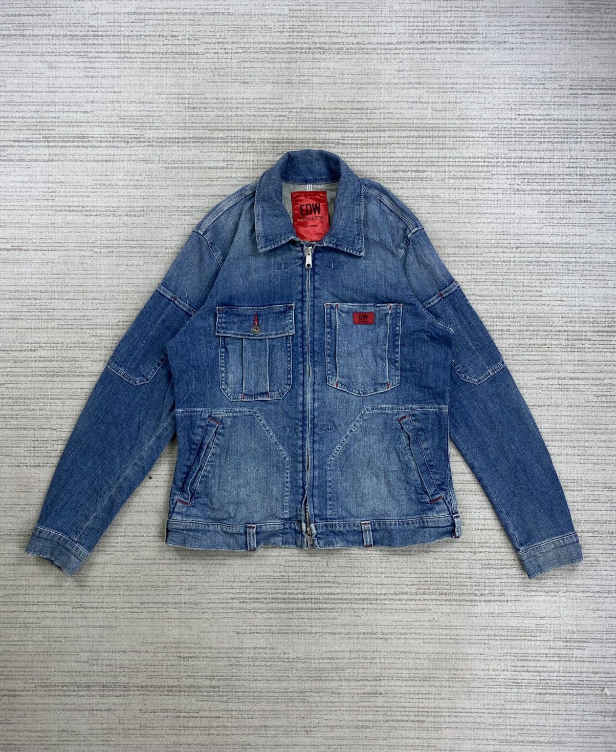 Edwin × Japanese Brand Vintage EDW Tough & Stretch By Edwin Denim Jacket Size US M / EU 48-50 / 2 - 1 Thumbnail