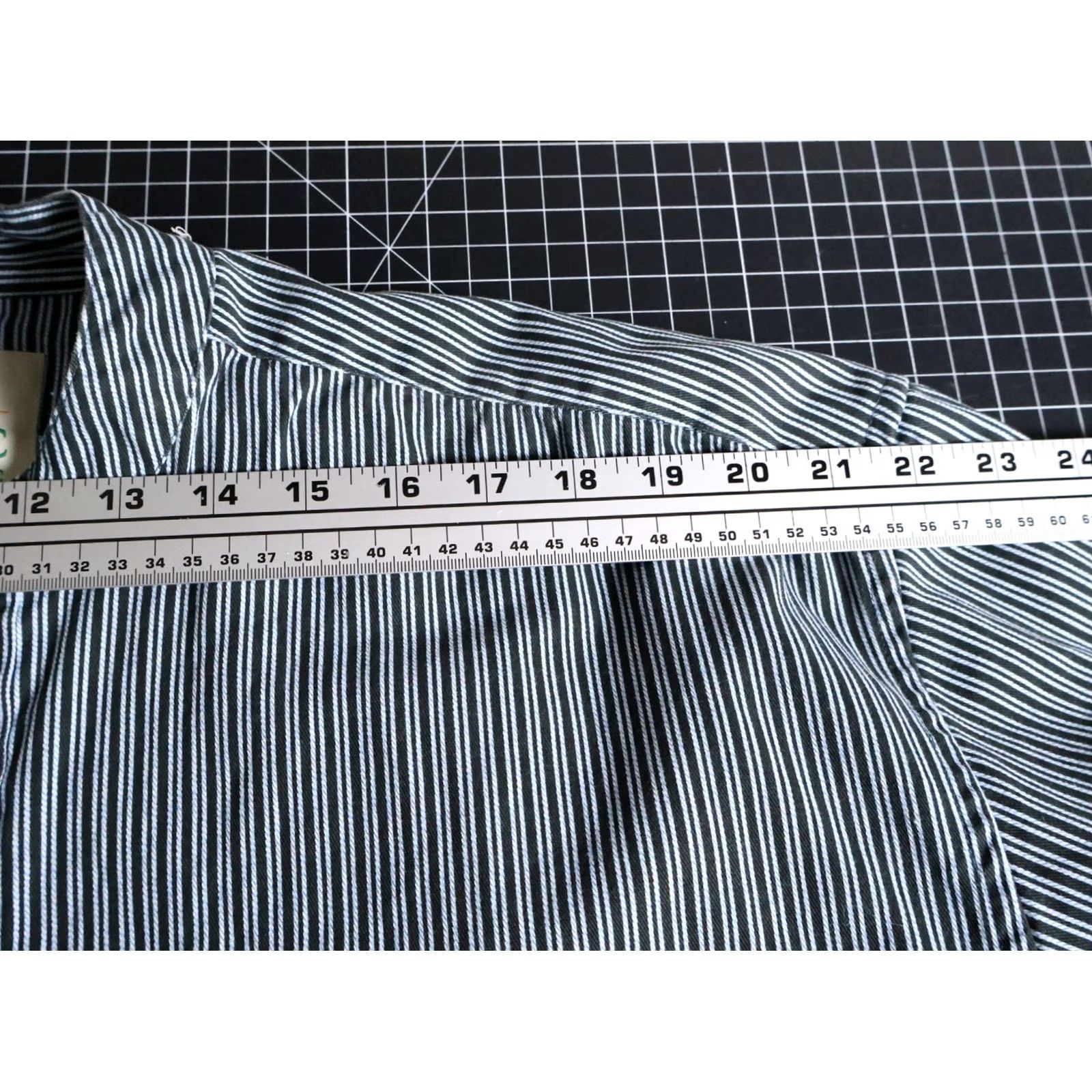 Vintage VINTAGE Celtic Clothing Grandfather Shirt Mens XL Dark Blue Hickory Stripe 100% Cotton Size US XL / EU 56 / 4 - 7 Thumbnail