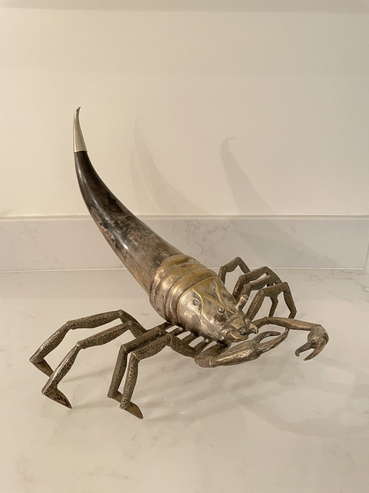 Other × Vintage Lobel Modern Bronze x Cattle Horn Lobster Sculpture ...