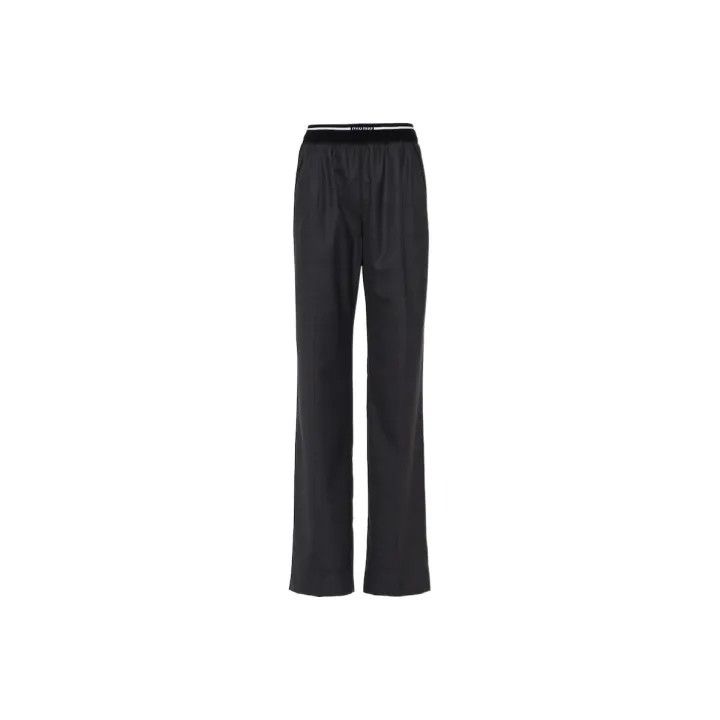 Miu Miu Miu Miu SS23 Striped Logo High-Waisted Pants 0079 Size 36" / US 14 / IT 50 - 1 Thumbnail