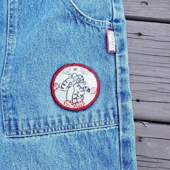 Disney Vintage 90s y2k Winnie The Pooh Tigger Blue Jean Denim Cargo Size 28" / US 6 / IT 42 - 3 Thumbnail