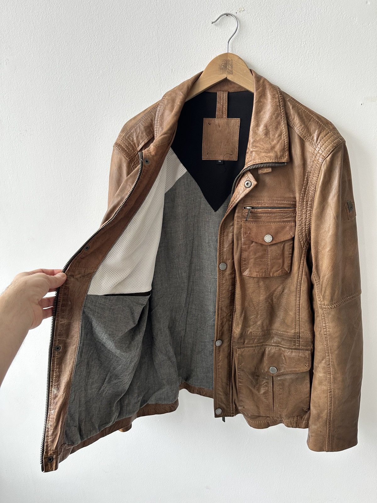 Genuine Leather MAURITIUS Vegetable Tanned Leather Field Jacket Size 54 Size US L / EU 52-54 / 3 - 16 Thumbnail