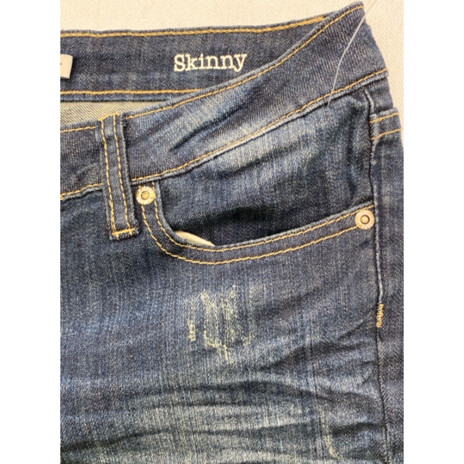 Vintage VIGOSS Womens Blue Denim Jeans Skinny 31x31 Size 7 Distressed Slim 5-Pocket Design Size 28" / US 6 / IT 42 - 5 Thumbnail