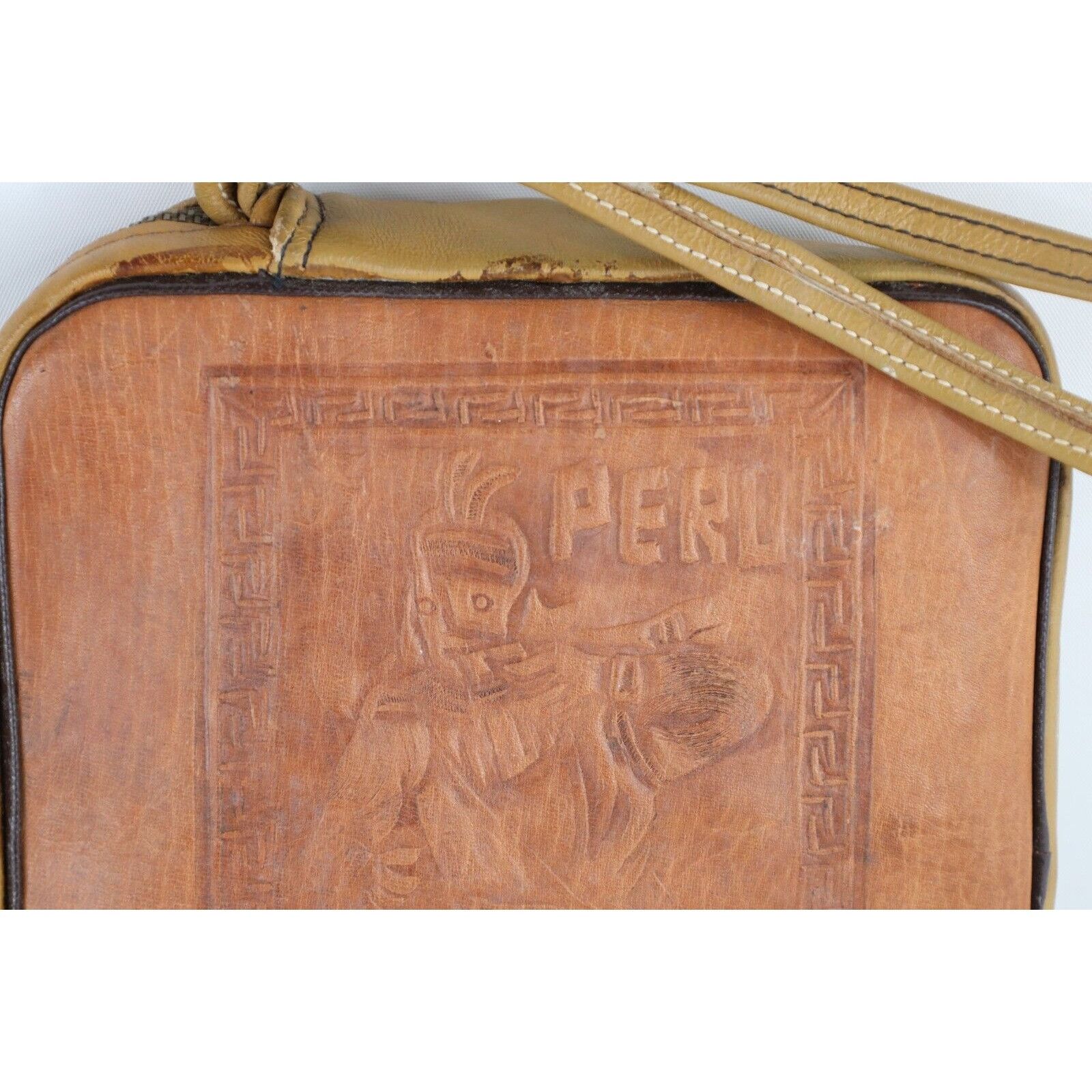 Vintage Vintage 50s 60s Rockabilly Hand Tooled Leather Mayan Bag Size ONE SIZE - 7 Thumbnail
