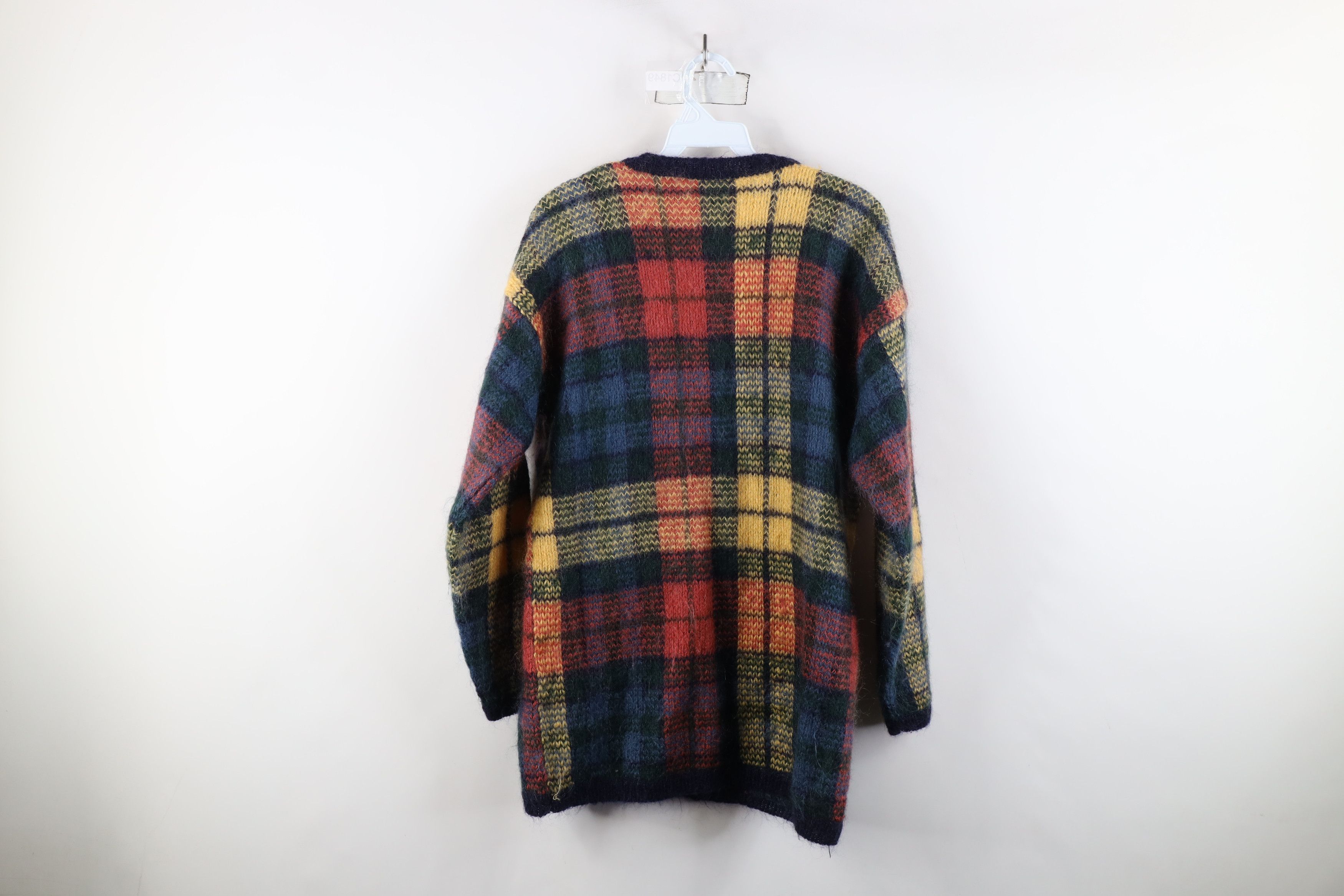 Vintage Vintage 90s Streetwear Mohair Rainbow Plaid Knit Sweater Size M / US 6-8 / IT 42-44 - 7 Thumbnail