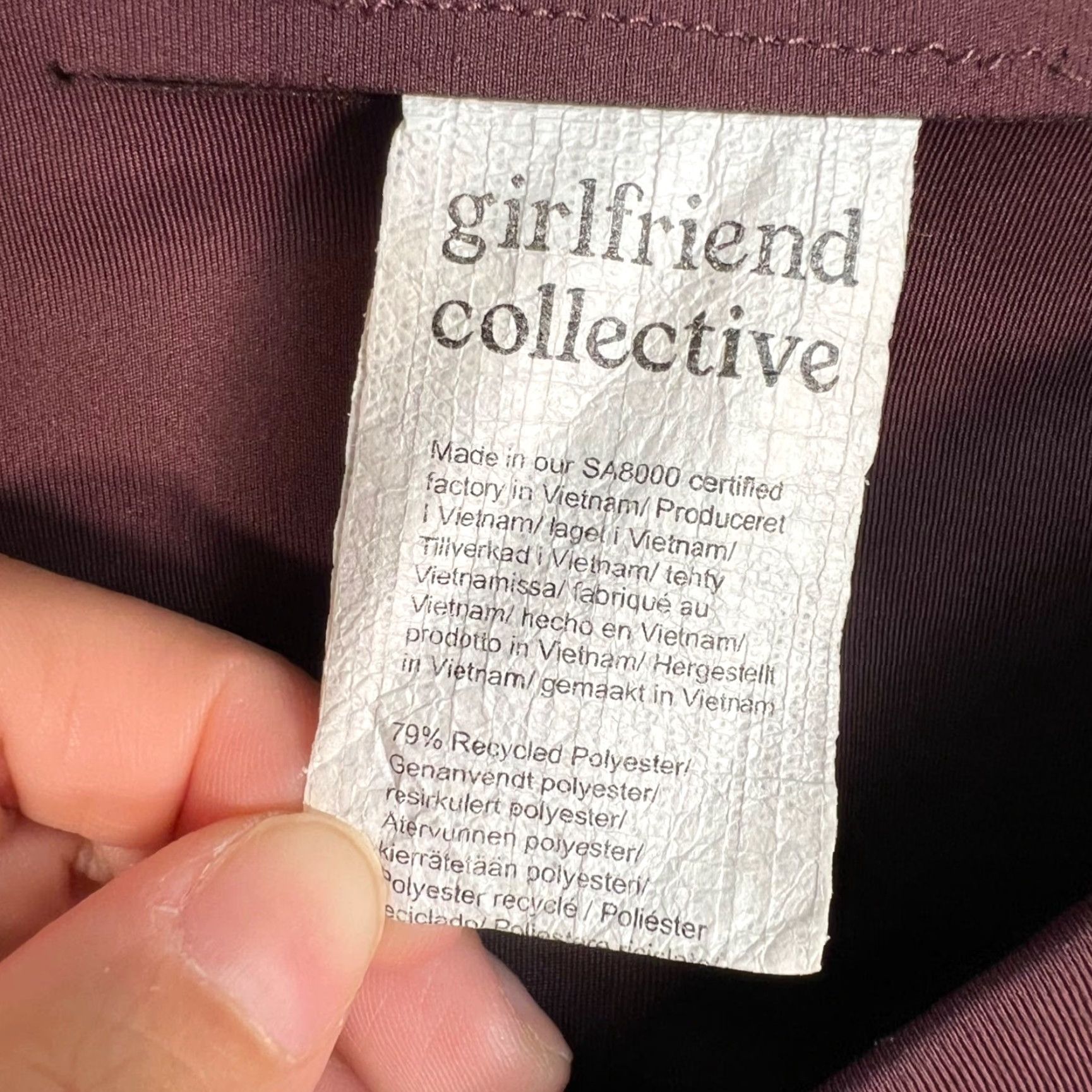 Girlfriend Collective Girlfriend Collective Womens XS High-Waisted Leggings Maroon Red Compression Polyester Spandex Recycled Polyester Activewear Size 26" / US 2 / IT 38 - 3 Thumbnail