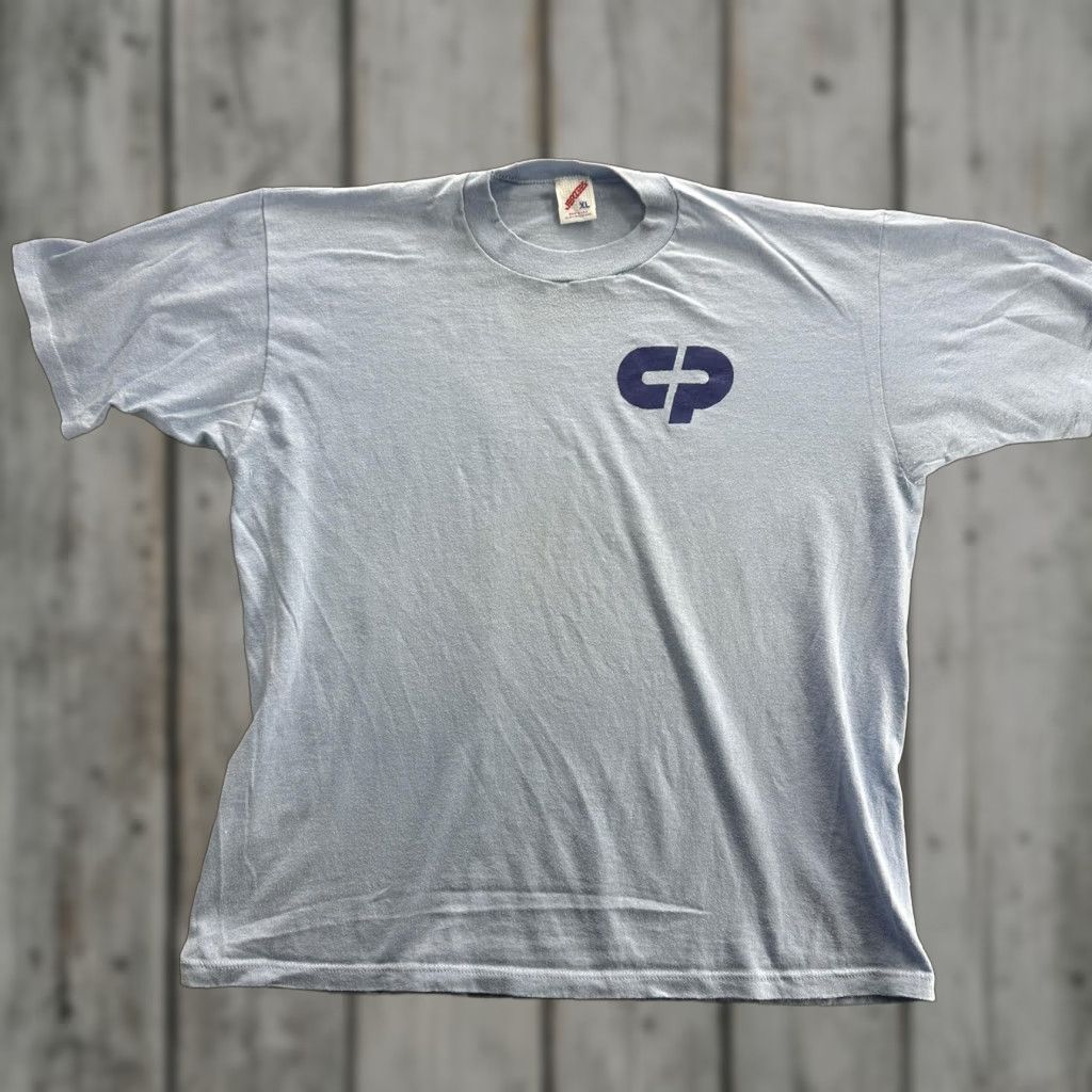 Jerzees VINTAGE Jerzees Shirt Mens XL Blue CP Logo 50/50 USA Made 80s Tee Size US XL / EU 56 / 4 - 1 Thumbnail