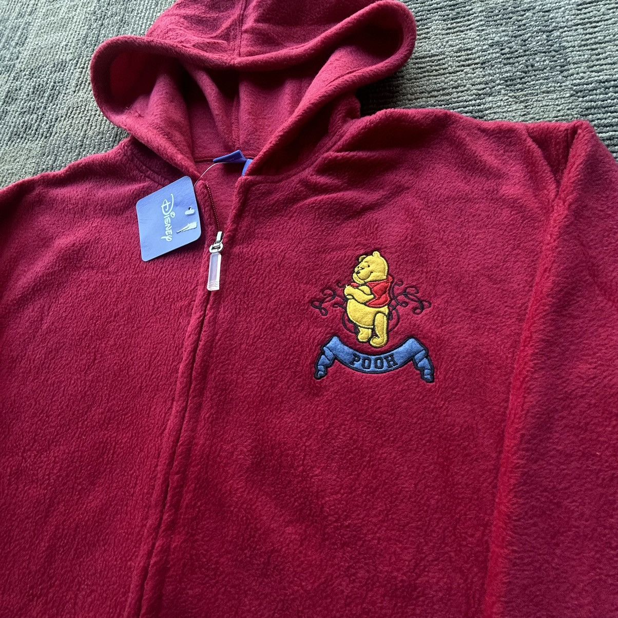 Disney Vtg Y2K Winnie The Pooh Disney Red Full-Zip Fleece Jacket Size US L / EU 52-54 / 3 - 2 Thumbnail