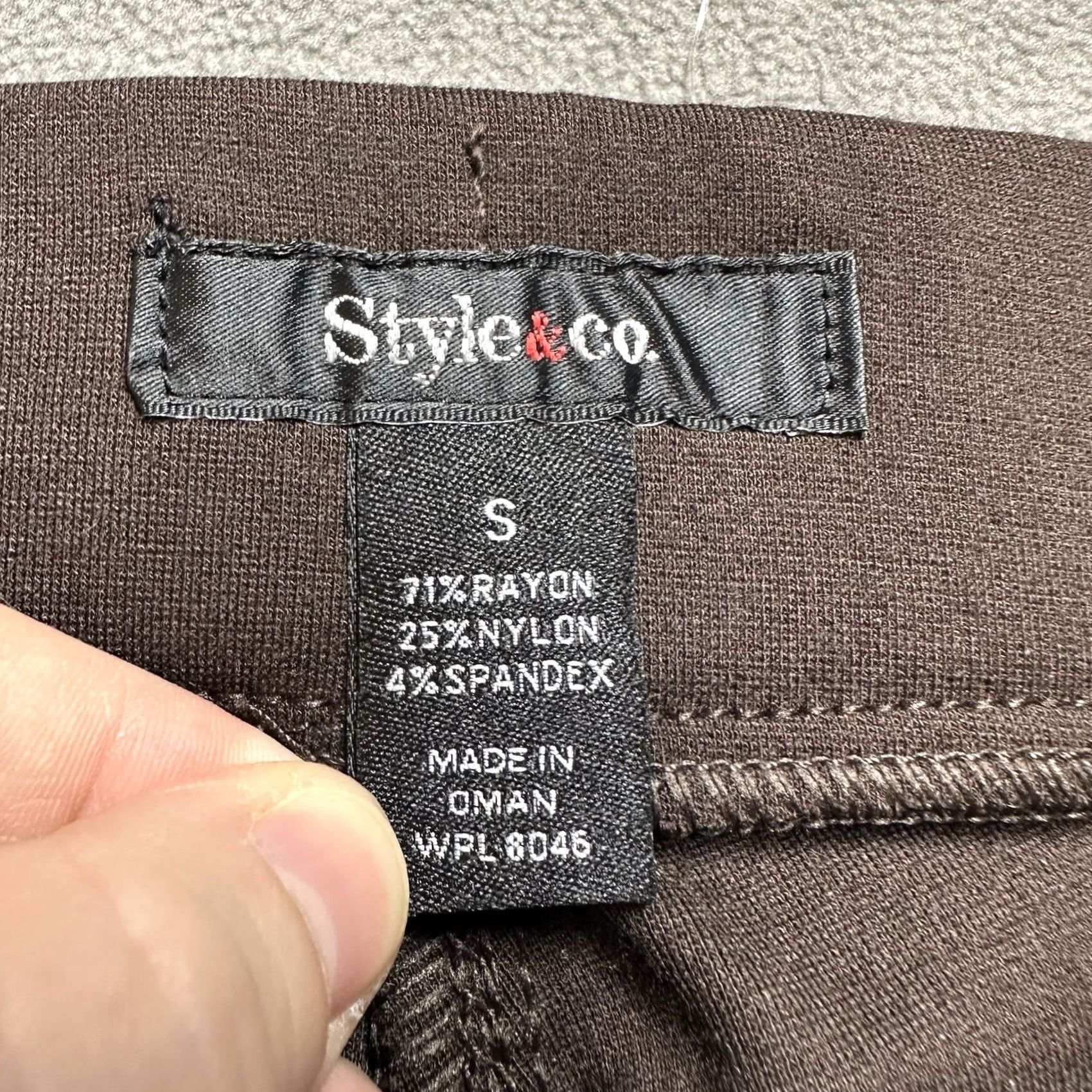 Vintage Style & Co Pants Womens Small Brown Pull On Stretch Skinny Comfort Rayon Career Size 28" / US 6 / IT 42 - 7 Thumbnail