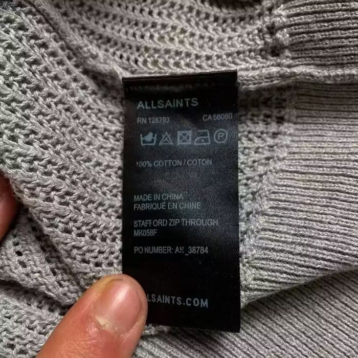 Allsaints Mens Sweater Full Zip Allsaints Grey Size S Size US S / EU 44-46 / 1 - 6 Thumbnail