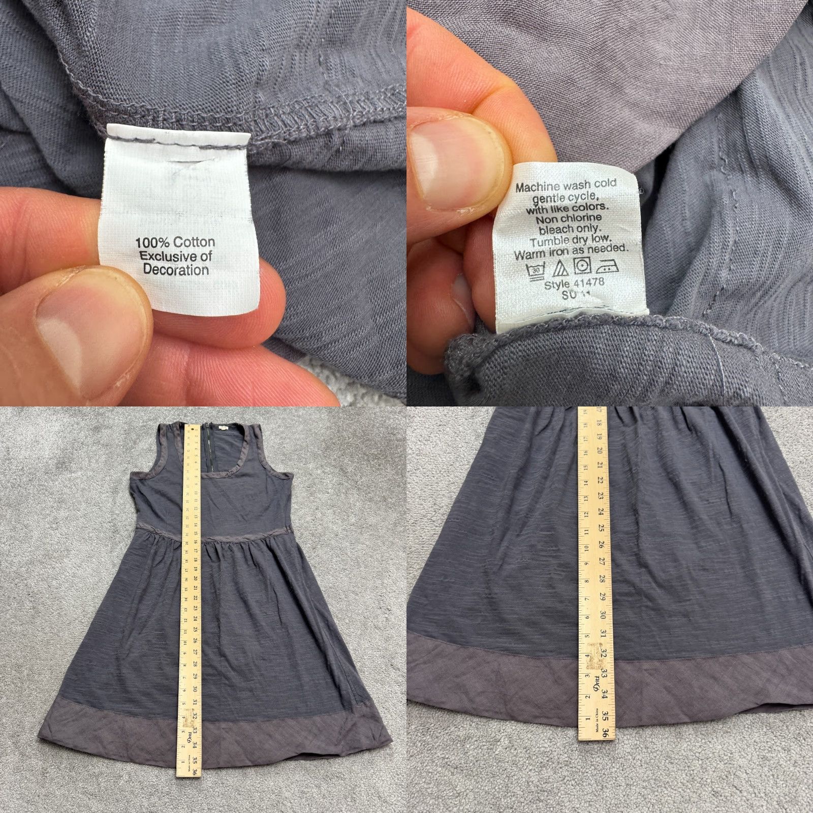 J.Crew J.Crew Dress Womens 8 Gray Cotton Sleeveless Scoop Neck A-Line Casual Stretch Size M / US 6-8 / IT 42-44 - 8 Thumbnail