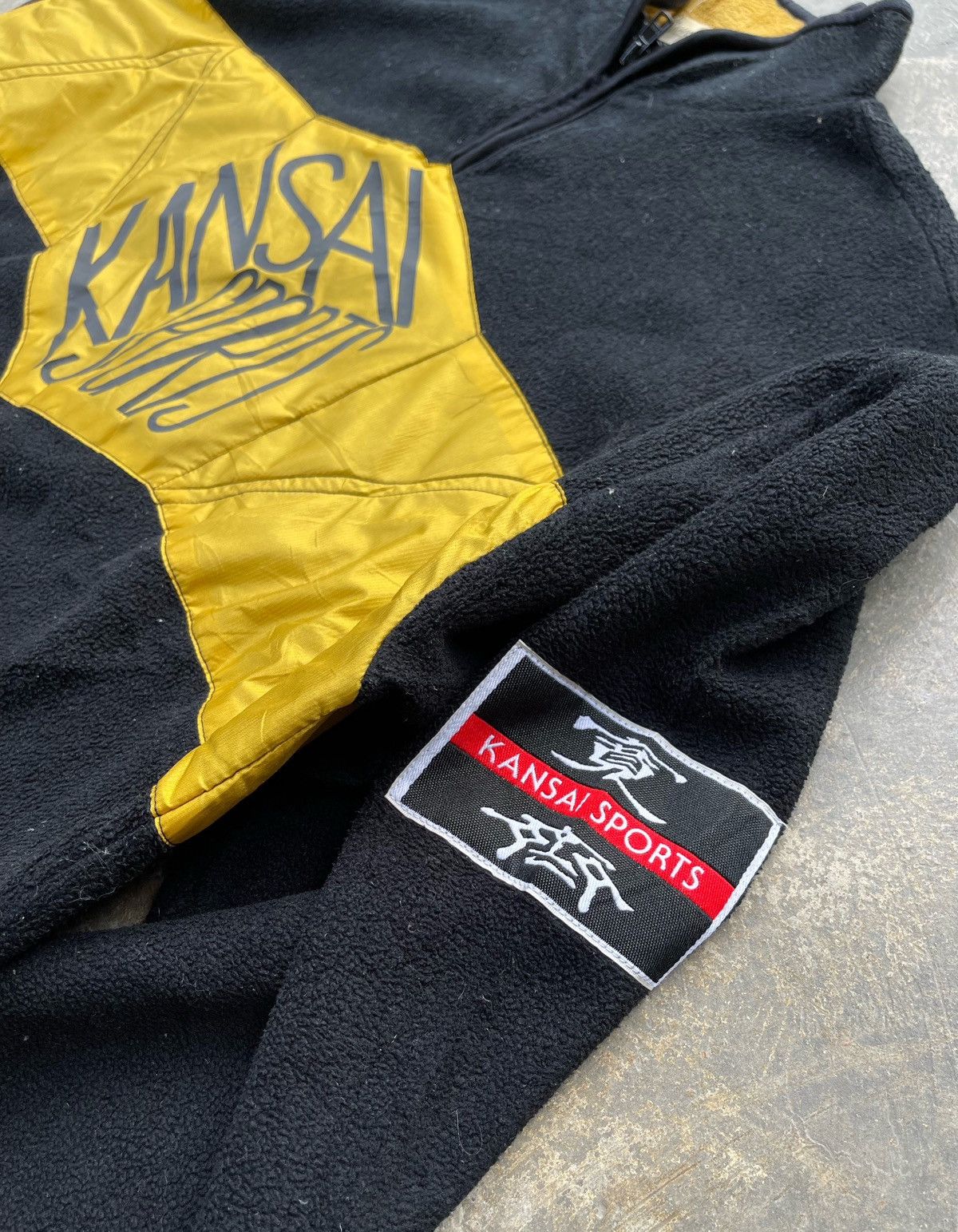 Kansai Yamamoto 🔥Vintage Kansai Sports Box Logo Fleece Sweater Half Zip Size US M / EU 48-50 / 2 - 6 Thumbnail