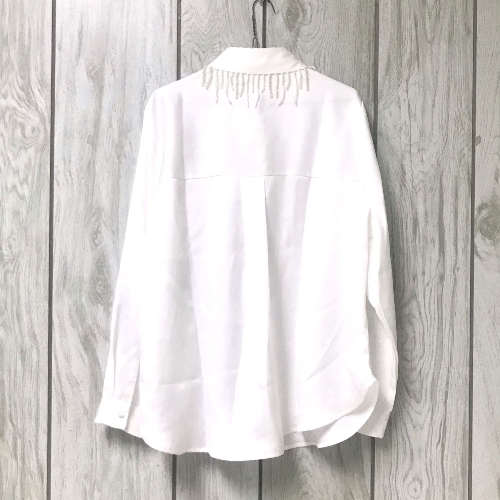 Vintage Adore White Pearl Collar Button-Up Long Sleeve Top Blouse XL Women Size XL / US 12-14 / IT 48-50 - 3 Thumbnail