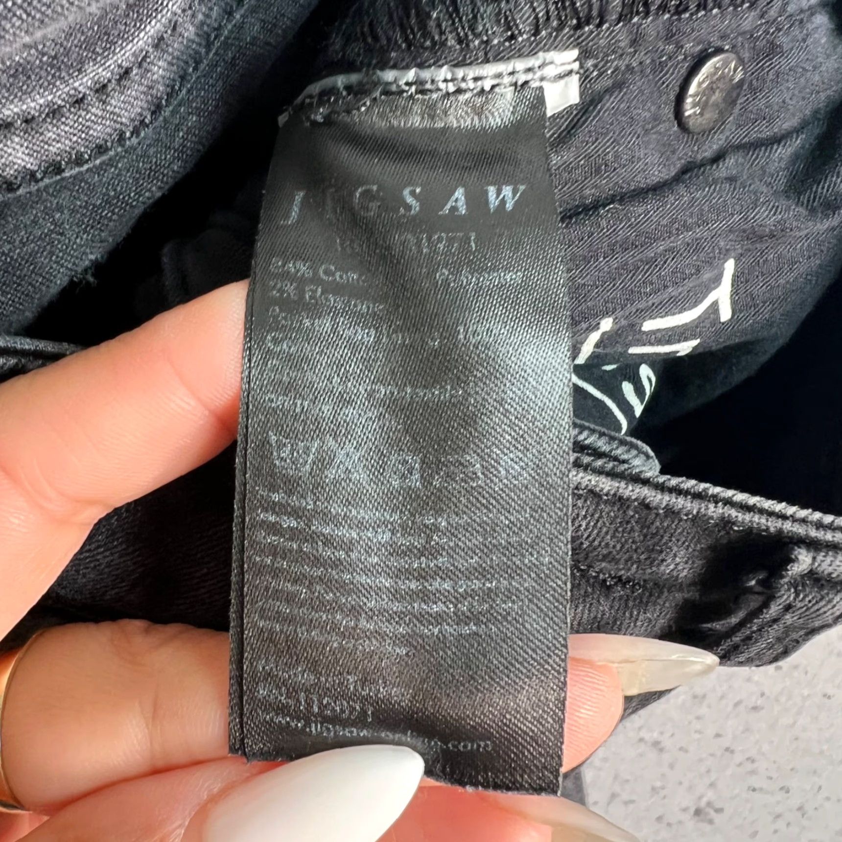 Jigsaw Jigsaw Jeans Skinny Womens Black Denim 26 x 30 Richmond Jigsaw Skinny Fit Black Jeans for Women 26 Size 26" / US 2 / IT 38 - 4 Thumbnail