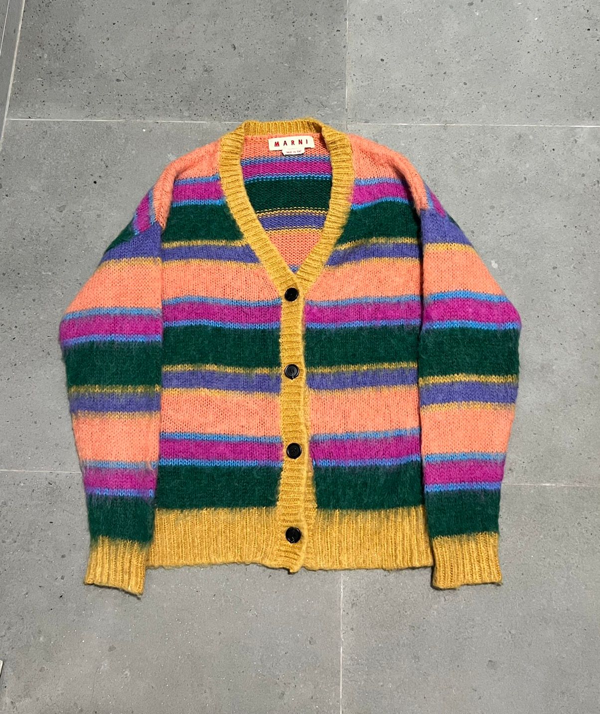 Pre-owned Marni Fuzzy Cardigan In Rainbow