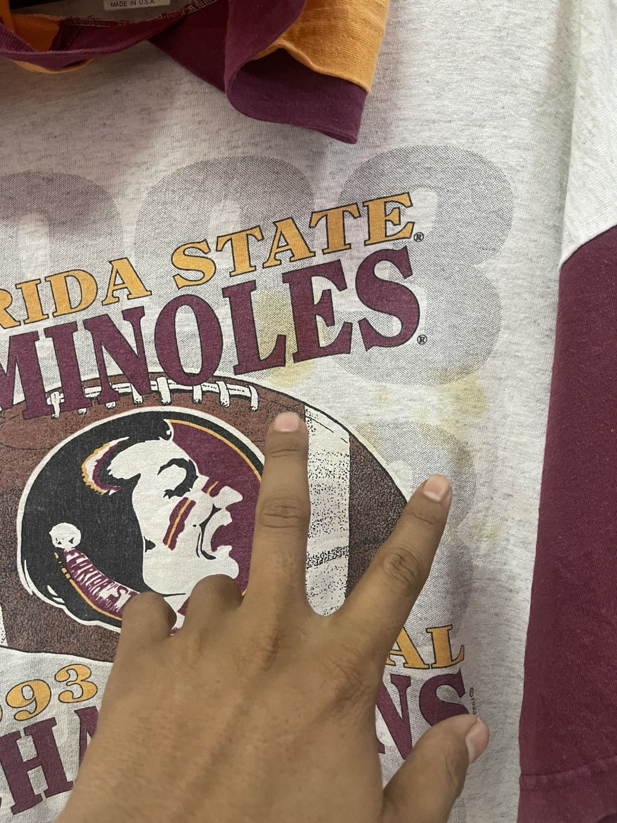 Vintage Vintage 90's Florida State University Seminoles🔥🔥🔥 Size US L / EU 52-54 / 3 - 3 Thumbnail