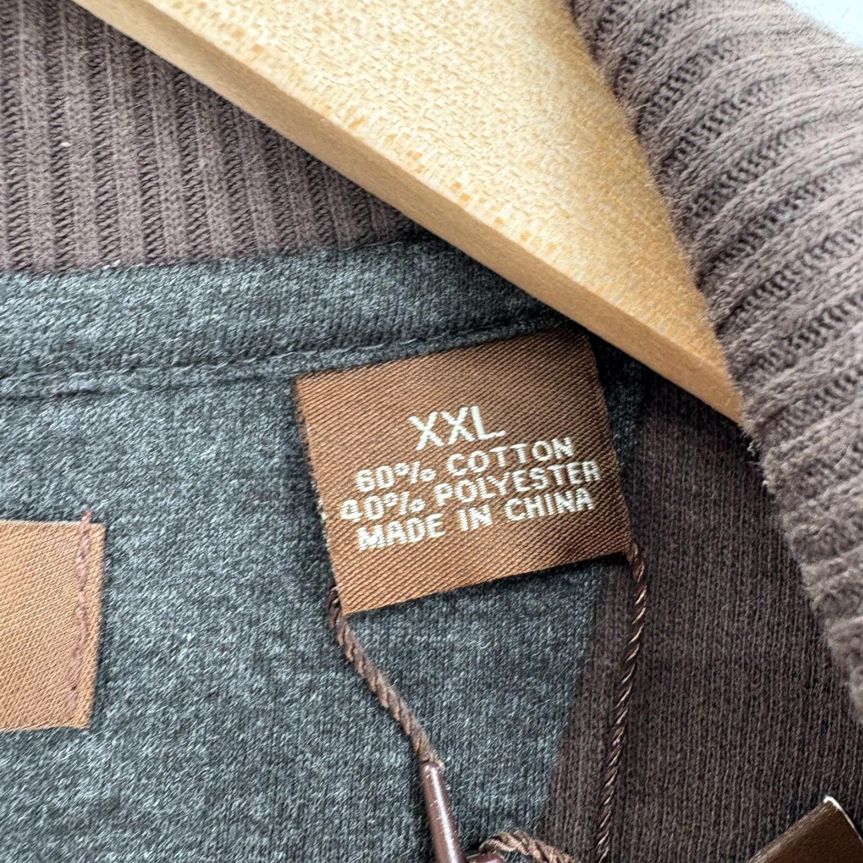 Perry Ellis Perry Ellis Sweater Mens 2XL Brown Cotton Polyester Knit Collared 1/4 Zip Pocket Pullover Long Sleeve Wool? Size US XXL / EU 58 / 5 - 5 Thumbnail