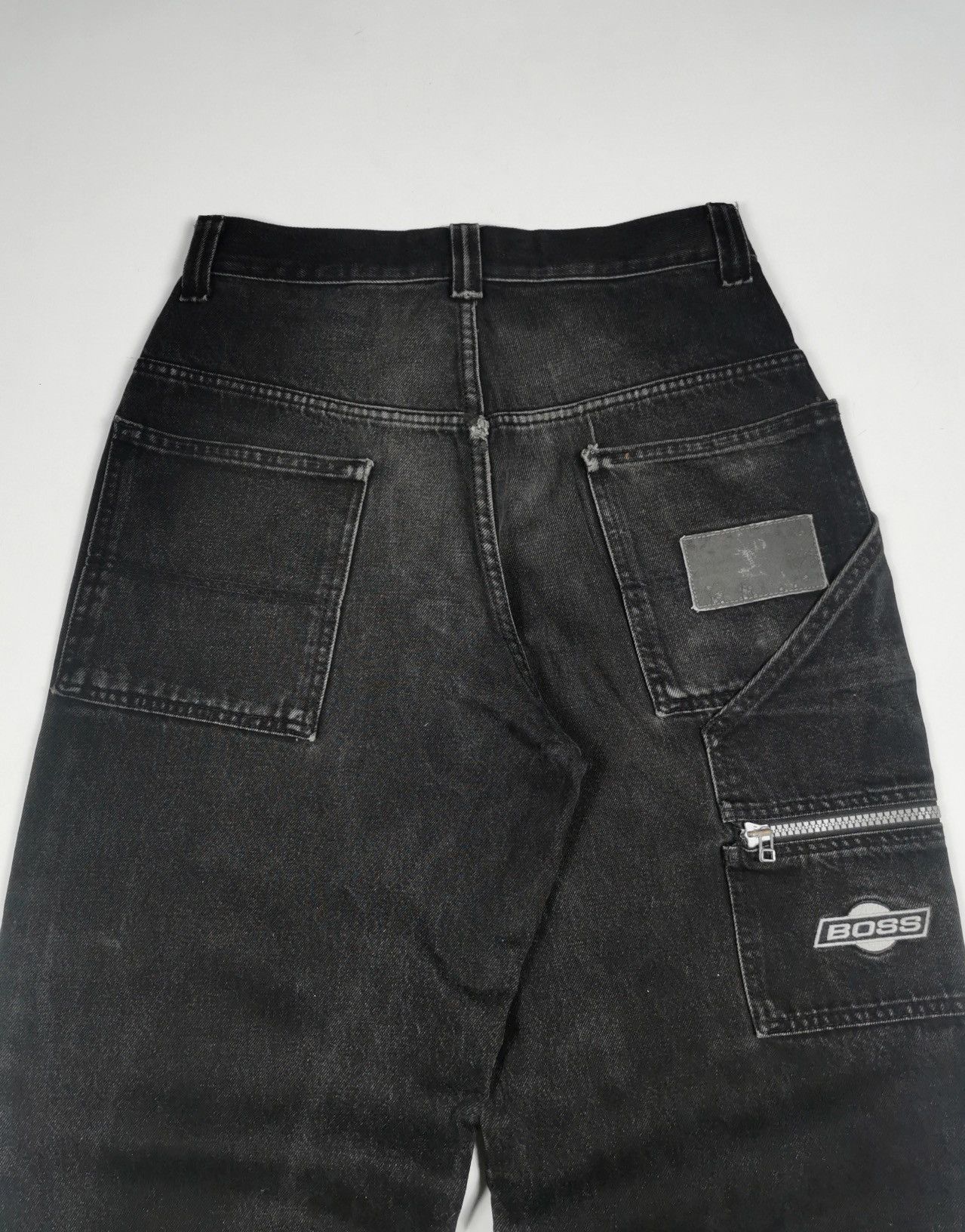 Hugo Boss Baggy Carpenter Boss Distressed Vintage Black Jeans Size US 30 / EU 46 - 2 Thumbnail