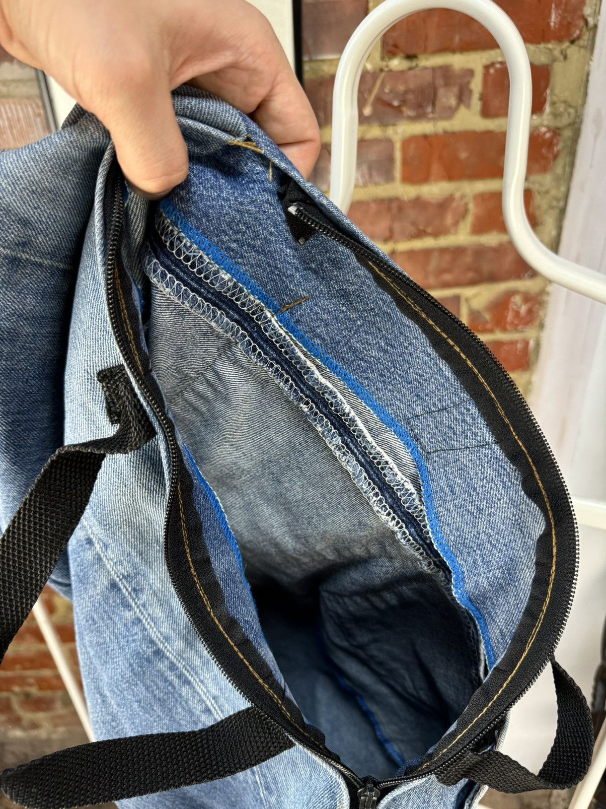 Handmade × Levi's × Vintage LEVIS Custom Jeans Denim Bag Hand Made Size ONE SIZE - 16 Thumbnail
