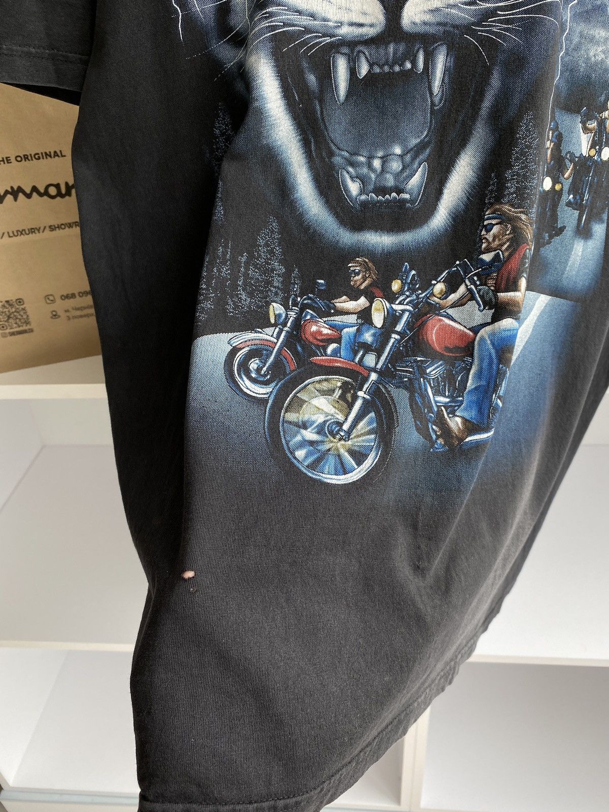 Harley Davidson × Vintage Harley Davidson tee 3D style moon night cat Size US M / EU 48-50 / 2 - 4 Thumbnail
