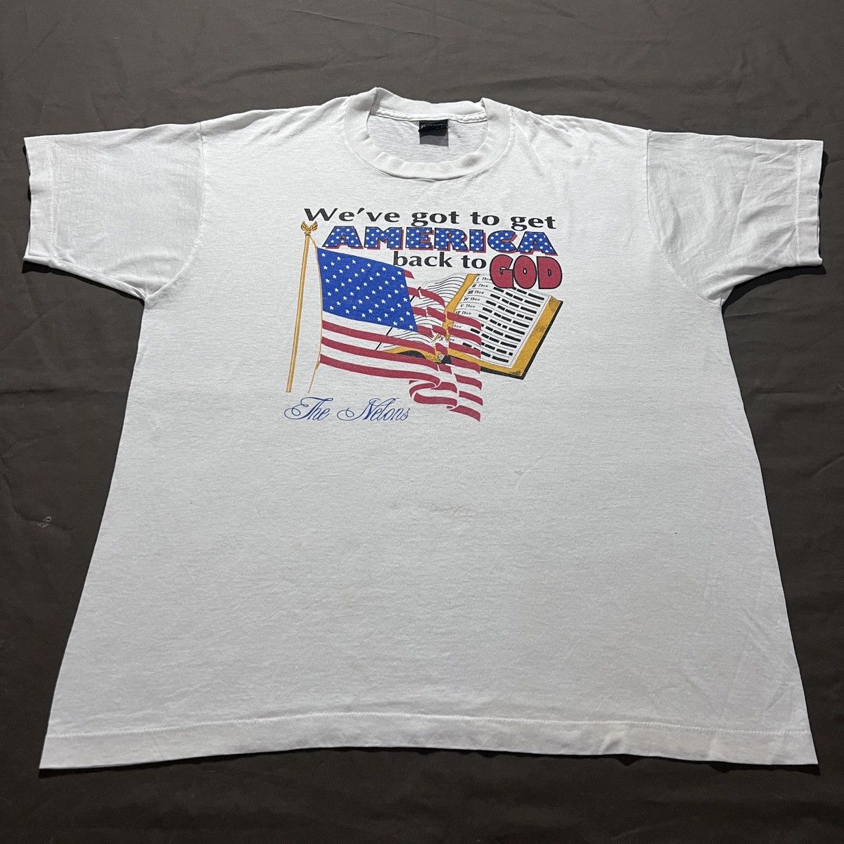 Vintage VTG 90s AMERICA back to GOD The Nelons Holy Bible Graphic Size US XL / EU 56 / 4 - 2 Thumbnail