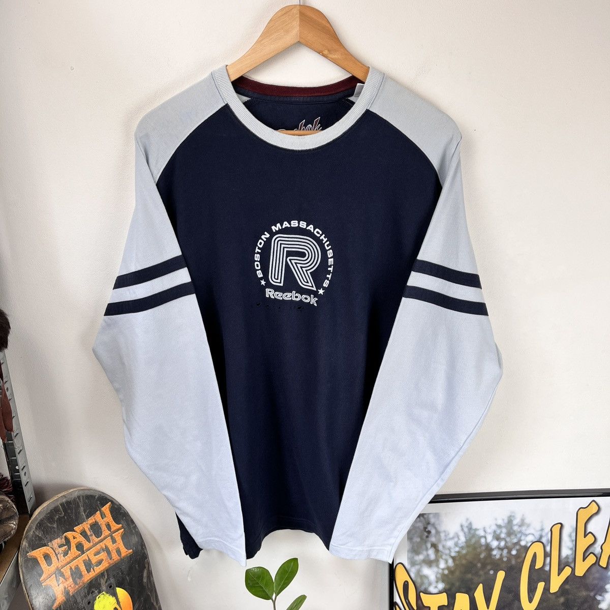 Reebok Vintage Longsleeve Reebok Boston Massachusetts 90s Haft Big Size US L / EU 52-54 / 3 - 1 Thumbnail