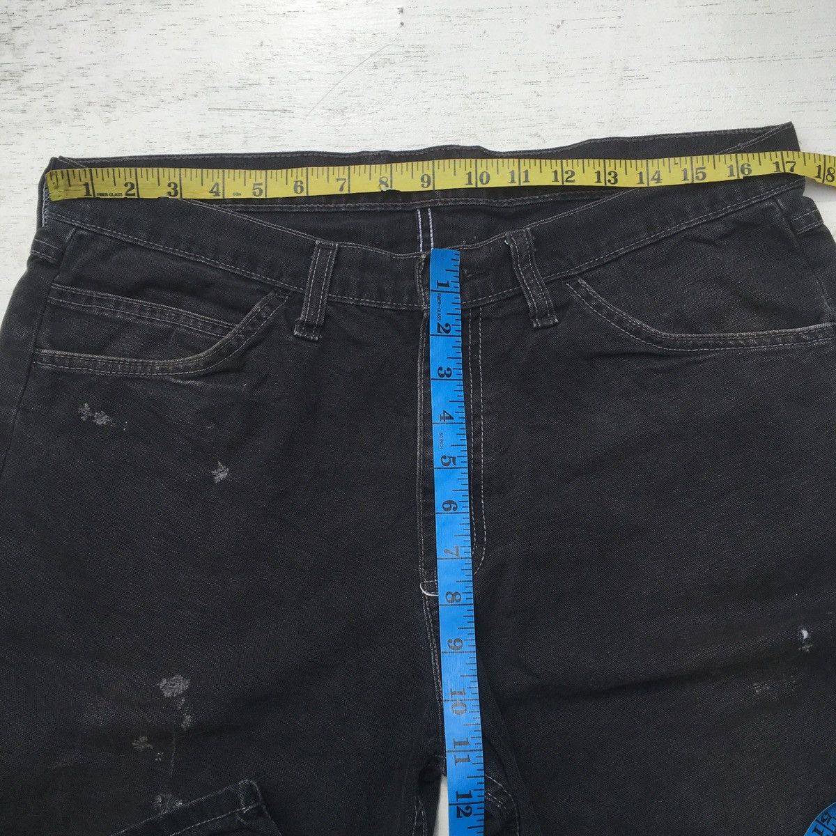 Dickies × Vintage SUN FADED VINTAGE DICKIES DISTRESSED CARPENTER JORTS Size US 35 - 23 Thumbnail