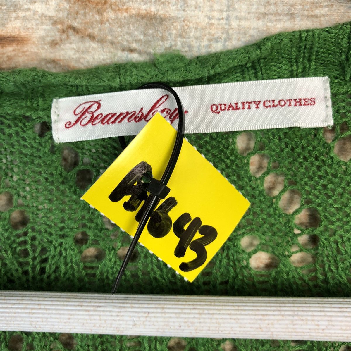 Beams Plus Beamboys Green crochet meshnet Cardigan Knitwear #A1643 Size US M / EU 48-50 / 2 - 10 Thumbnail