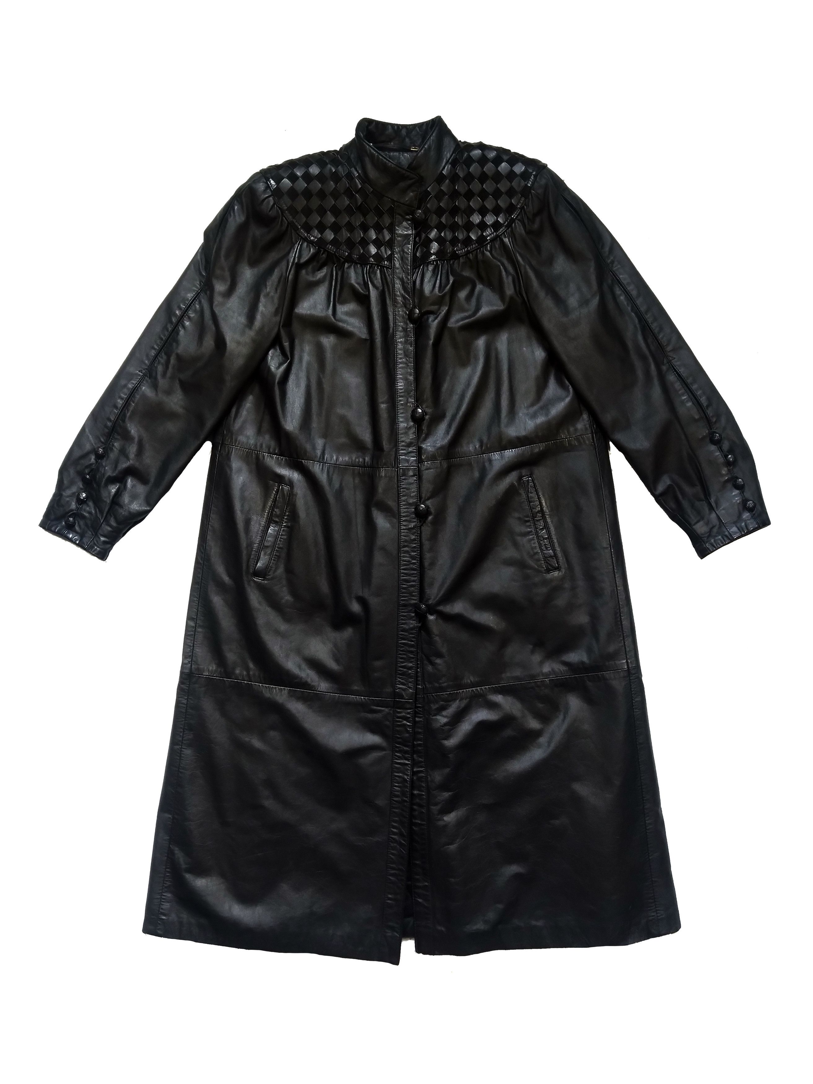 Vintage Rare vintage 90s women's black leather coat cloak Size M / US 6-8 / IT 42-44 - 4 Thumbnail