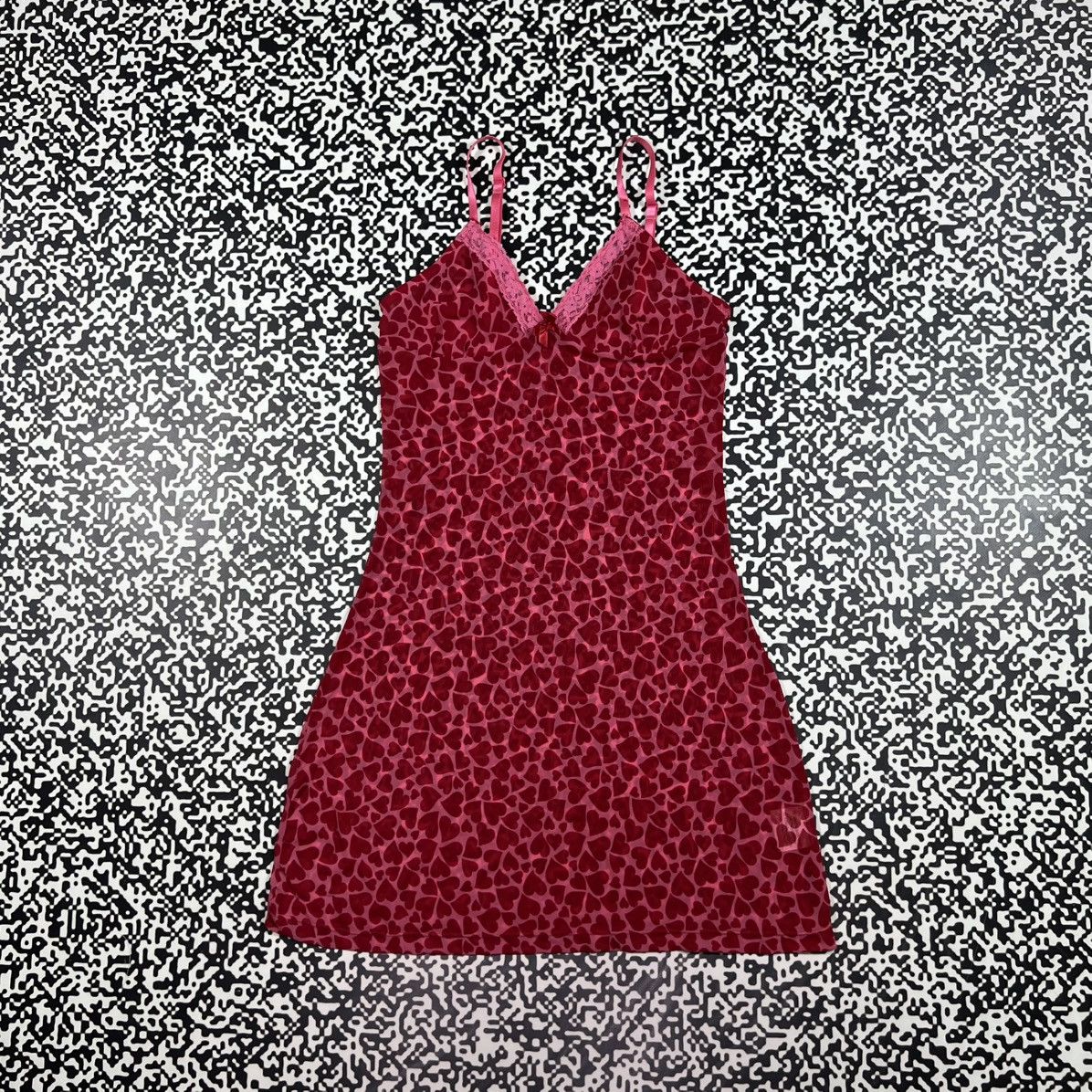 Vintage Vintage Y2K Sexy Heart Monogram Mesh Mini Night Style Dress Size M / US 6-8 / IT 42-44 - 4 Thumbnail