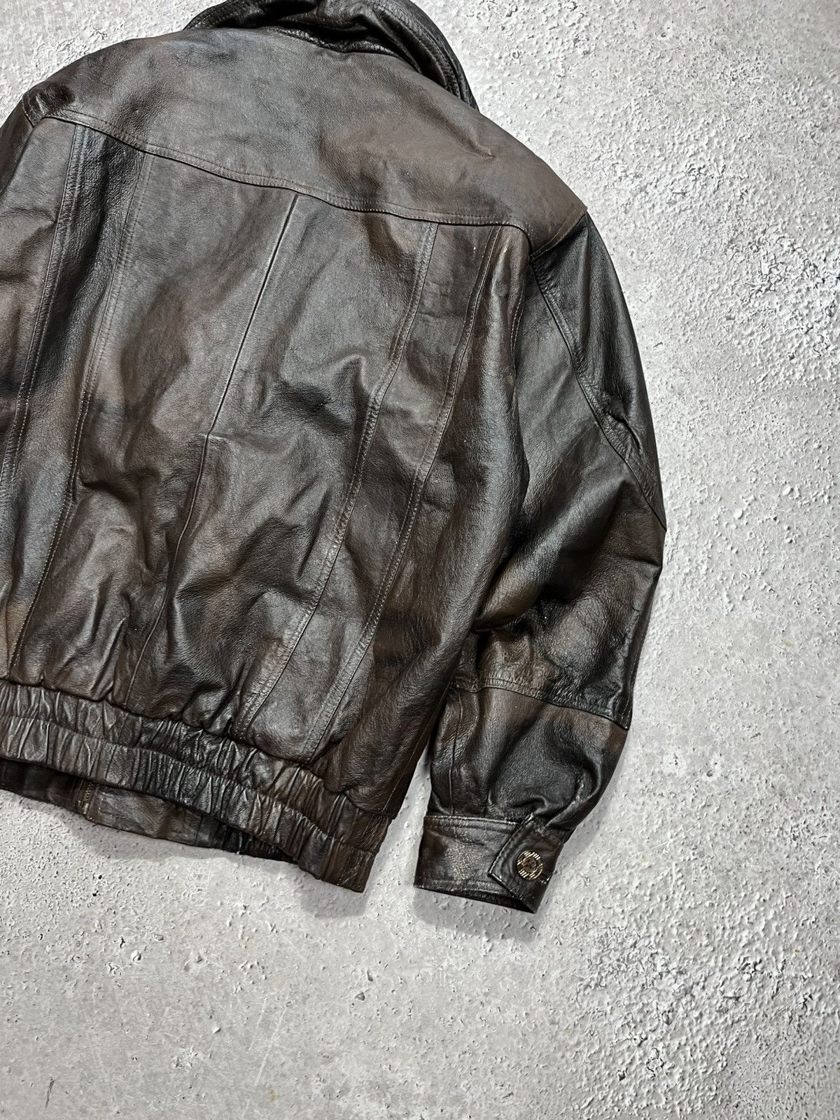 Leather Vintage Leather Bomber Jacket Brown Men Size L Zip Aviator Size US L / EU 52-54 / 3 - 14 Thumbnail