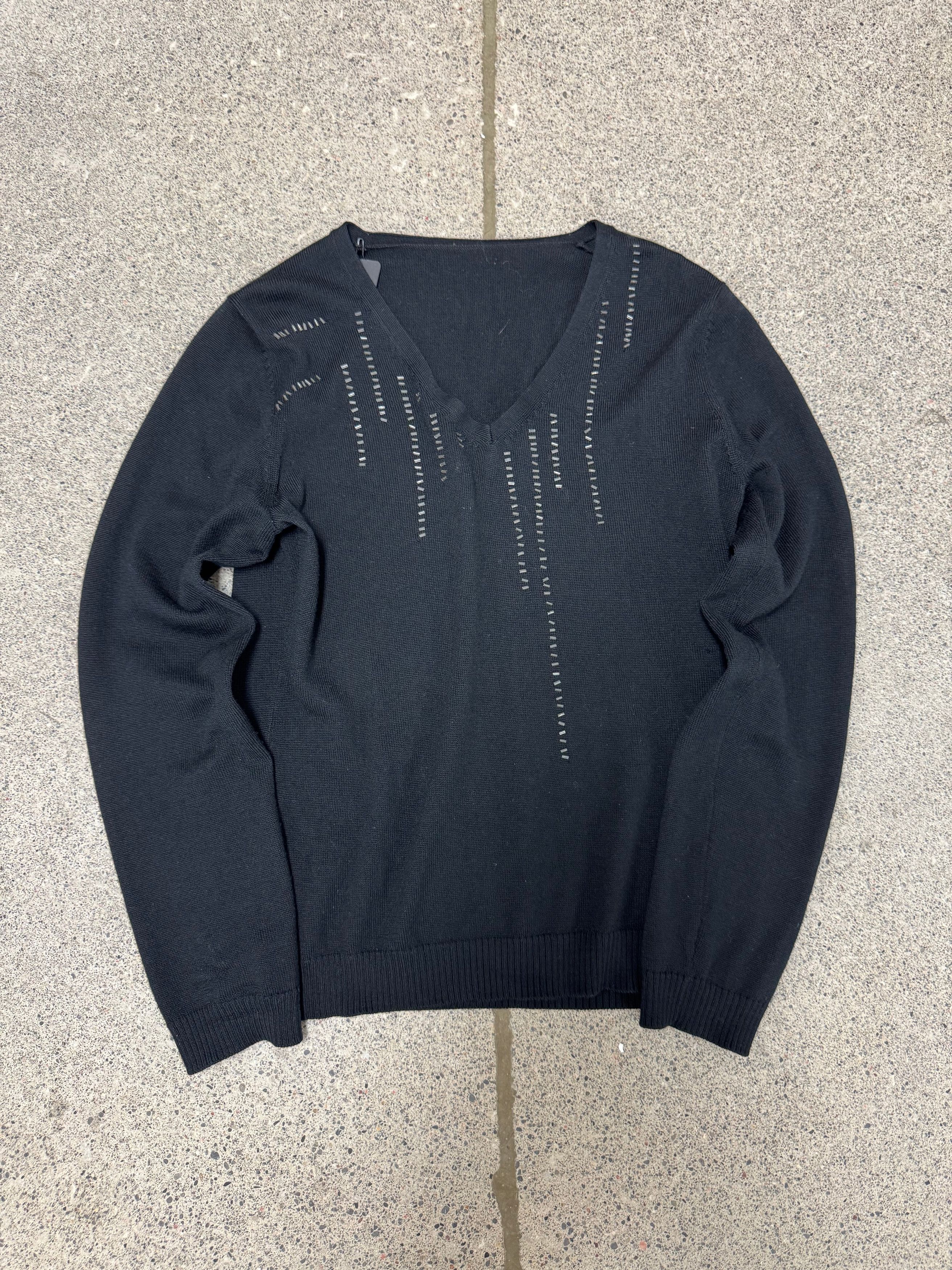 Dior Dior Homme AW05 Distressed V-Neck Knit | Grailed