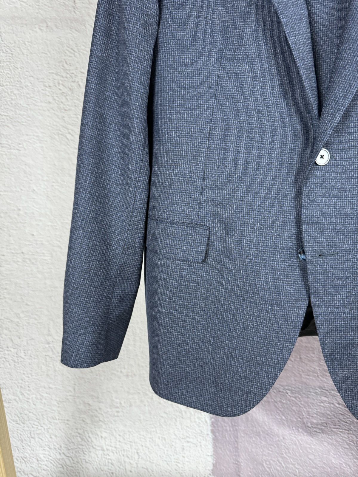 Paoloni Paoloni blue checkered wool 2 button suit made in Italy Size 44R - 5 Thumbnail