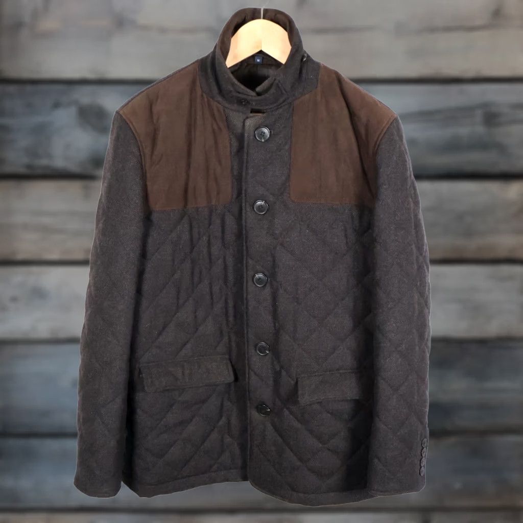 Hart Schaffner Marx Hart Schaffner Marx Wool Shooting Jacket Men Medium Brown Quilted Full Zip Lined Insulated Vintage No Size US M / EU 48-50 / 2 - 1 Thumbnail