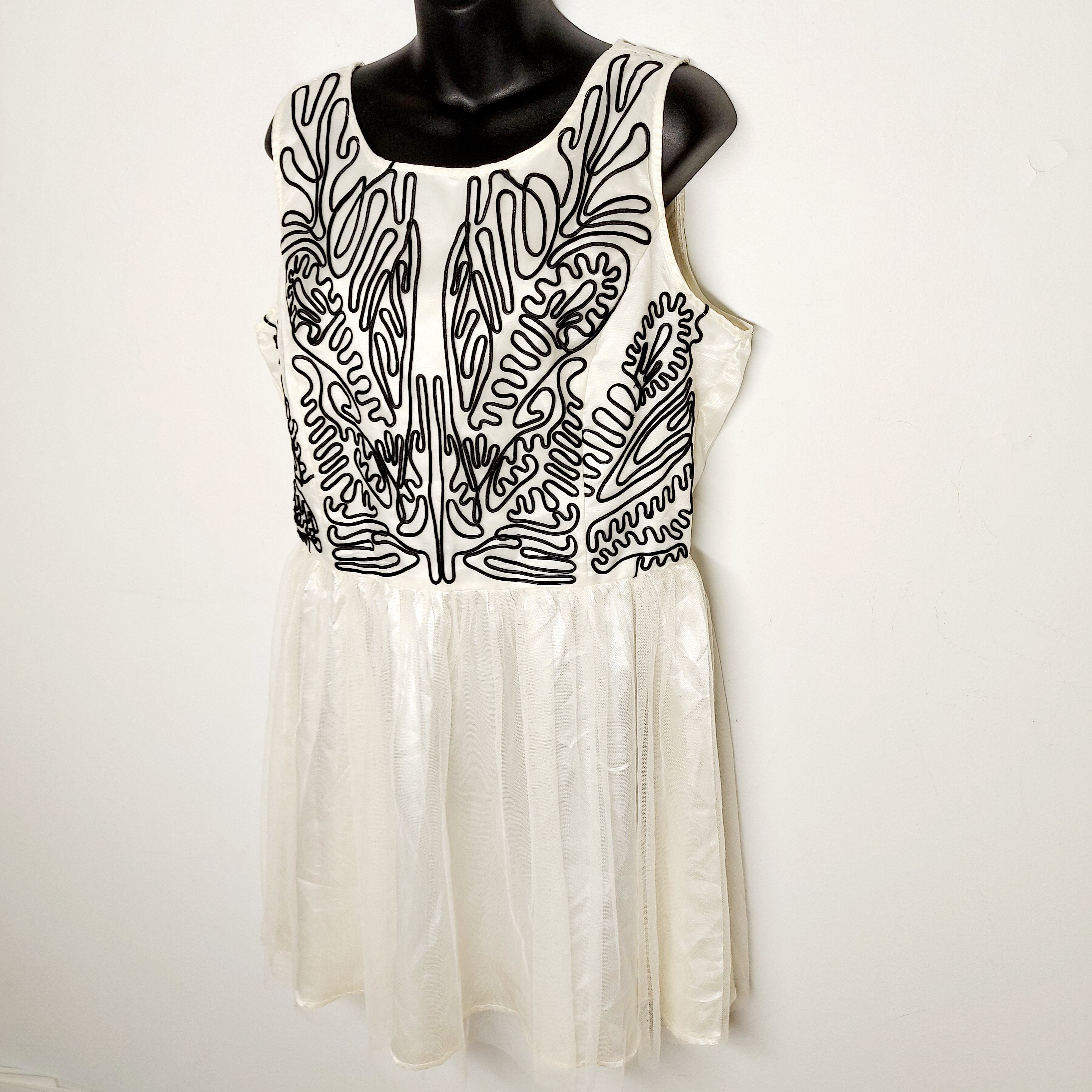 Vintage Vintage Dress American Rag Cie XL Fit & Flare Dress Beige Size XL / US 12-14 / IT 48-50 - 4 Thumbnail