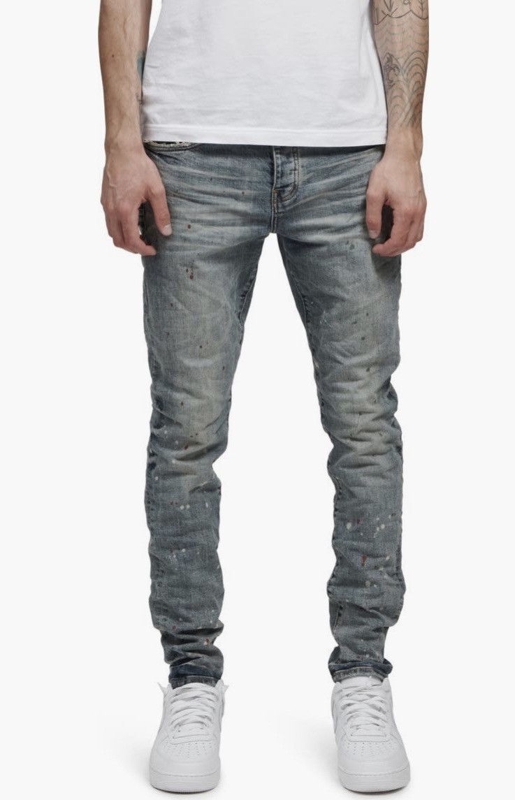Purple Brand Purple Paint Splatter Slim Jeans Size US 40 / EU 56 - 1 Thumbnail