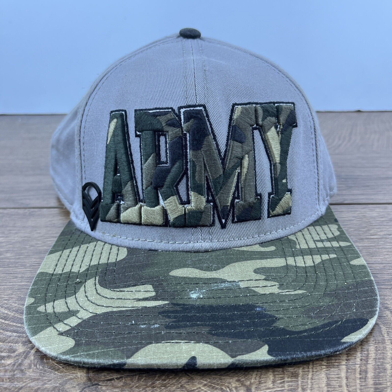 Other Army Snapback Hat Camo Gray Snapback Hat Adjustable Adult Si Size ONE SIZE - 2 Thumbnail