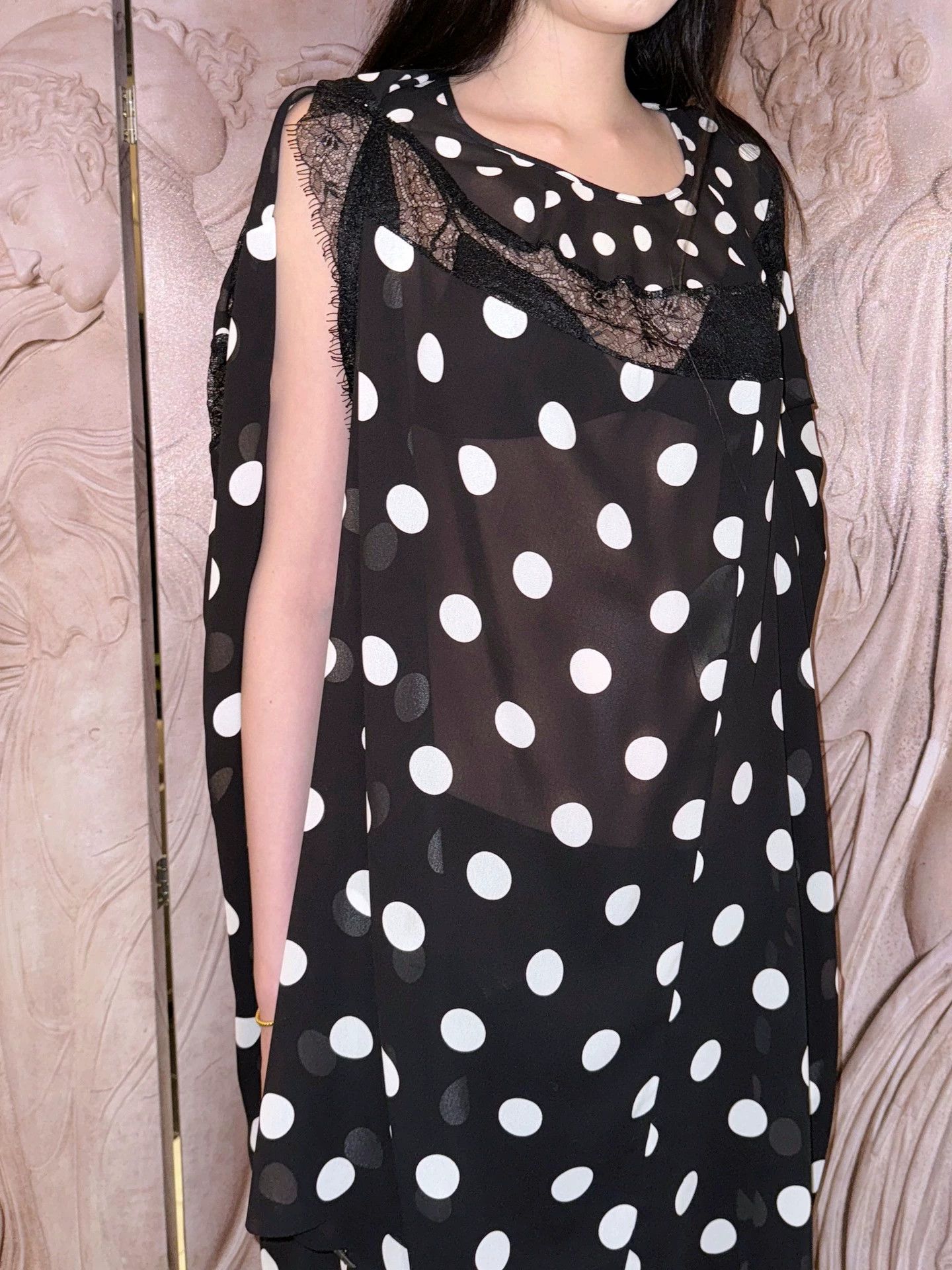 Junya Watanabe J.W. AD2010 Polka Dot Sheer Lace Irregular Dress S Size S / US 4 / IT 40 - 8 Thumbnail