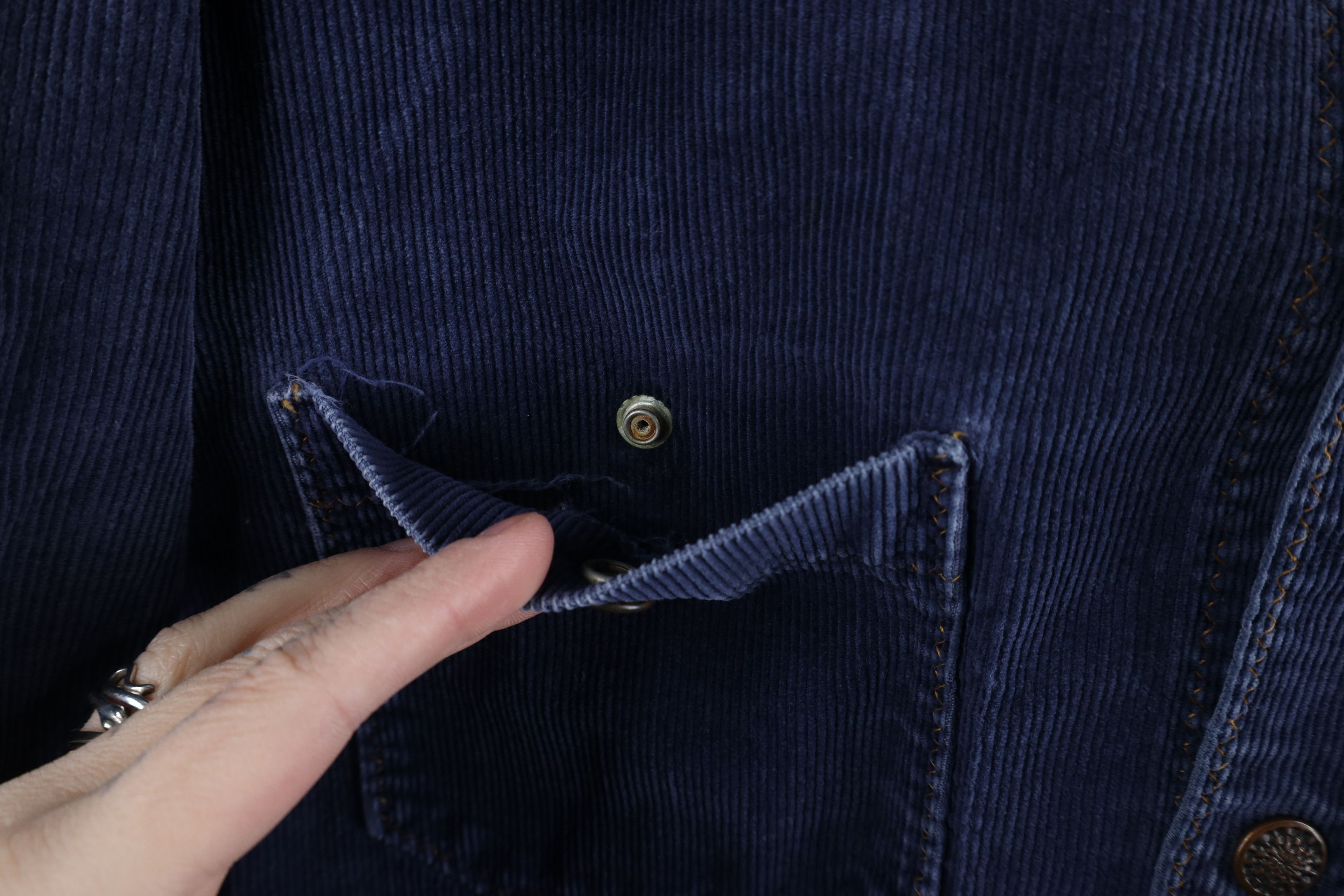 Vintage Vintage 50s 60s Streetwear Corduroy Trucker Jacket Blue USA Size M / US 6-8 / IT 42-44 - 6 Thumbnail