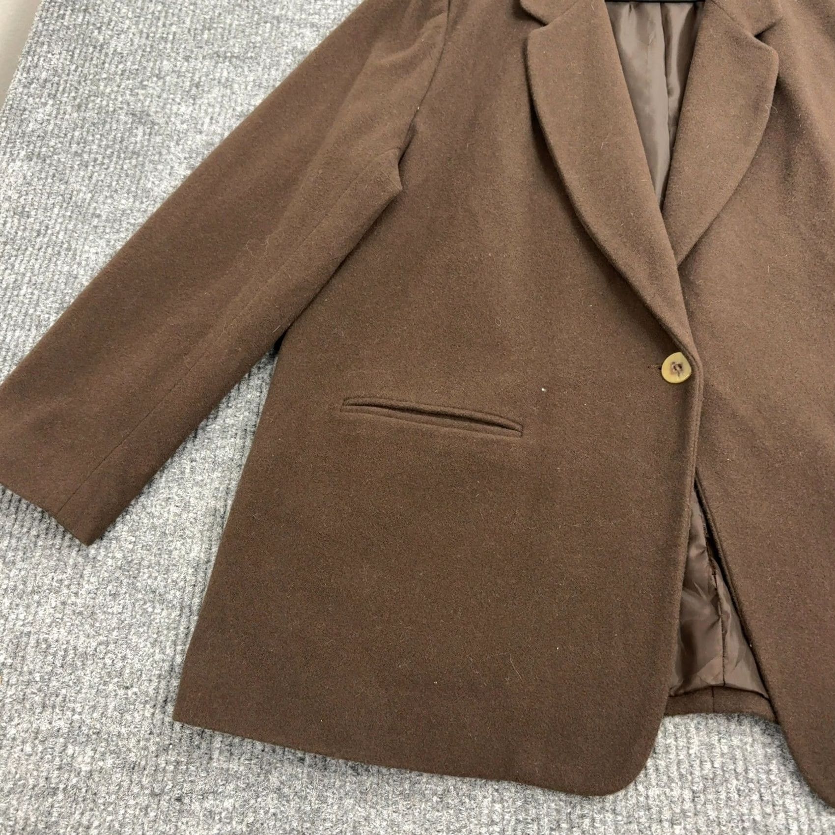 Vintage VINTAGE Harve Benard Blazer Womens 18W Brown Wool Cashmere Single-Breasted Notch Lined 52 in Chest Plus Size 18W Mens Women Girls Size XXL / US 16-18 / IT 52-54 - 2 Thumbnail
