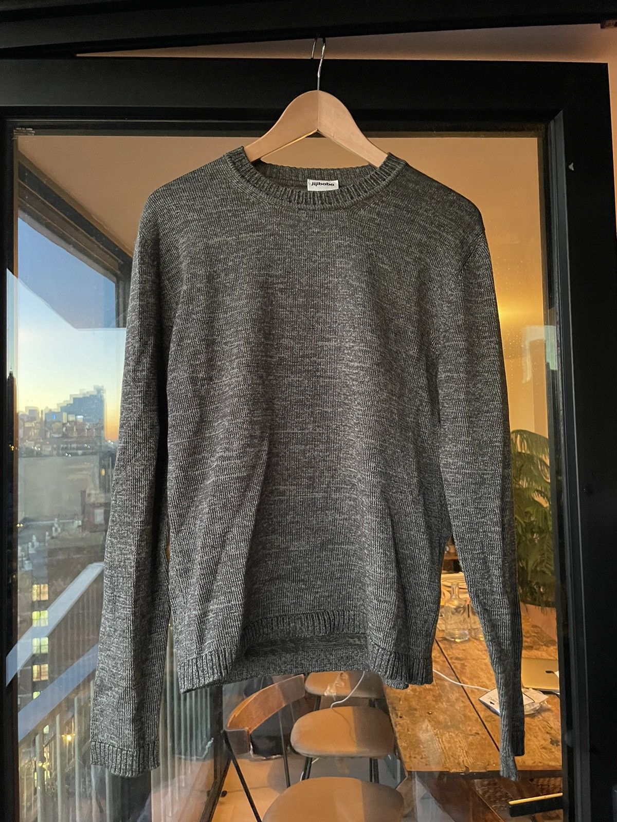 image of Jijibaba x Loro Piana Steal Retail $800- Wool Silk Green Knit Sweater, Men's (Size Medium)