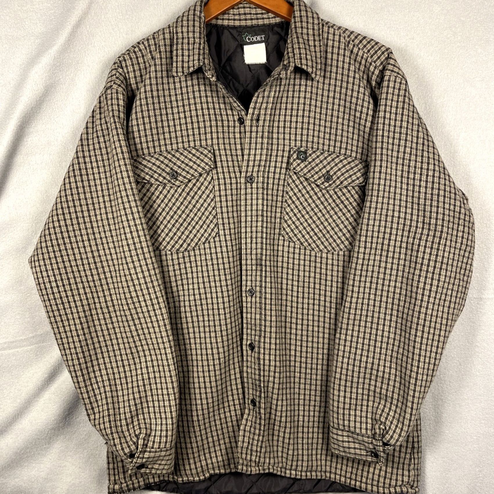 Vintage VINTAGE Codet Shacket Plaid Quilted Lining Pockets Workwear XL Gray Men Size US XL / EU 56 / 4 - 2 Thumbnail