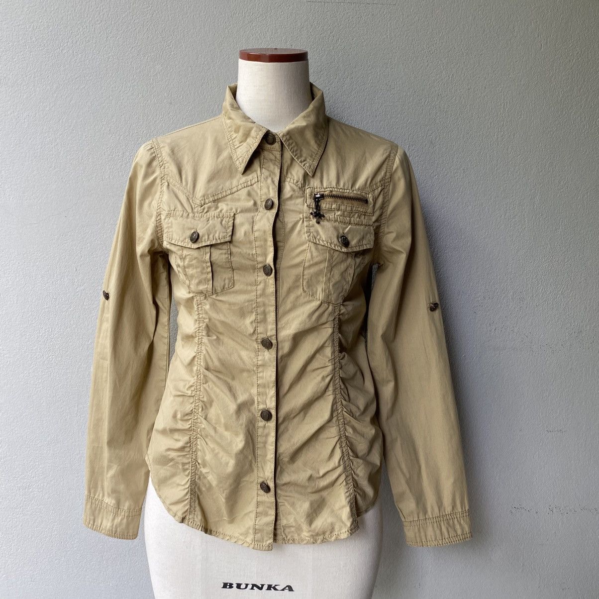 Japanese Brand Y2K PUNK SKY bumble Beige Utility Shirt Size M / US 6-8 / IT 42-44 - 1 Thumbnail