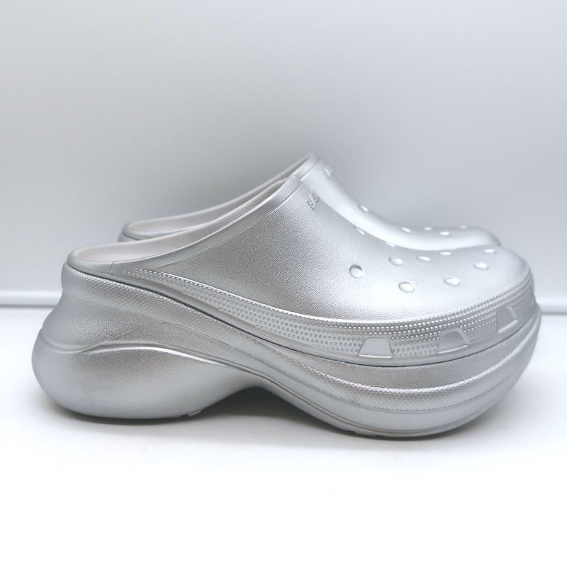 Balenciaga × Crocs Balenciaga x Crocs Platform Mules Silver Size 41 Size US 11 / IT 41 - 2 Thumbnail