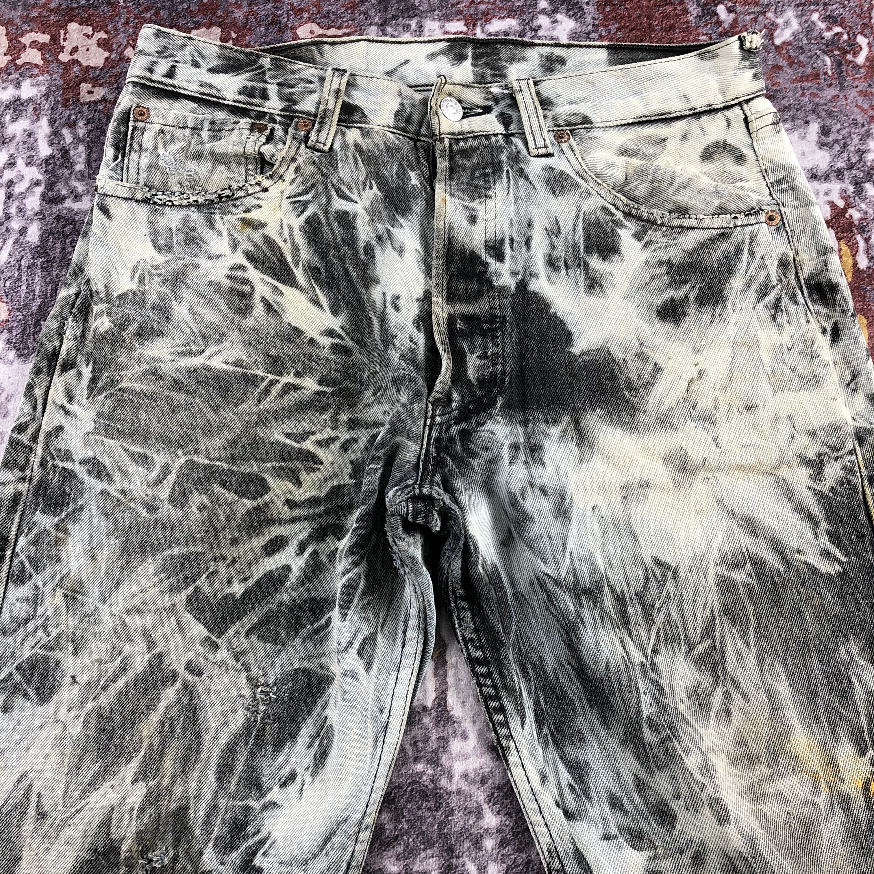 Levi's Vintage 90s Bleached Levis 501 Jeans-JM2512 Size US 34 / EU 50 - 3 Thumbnail