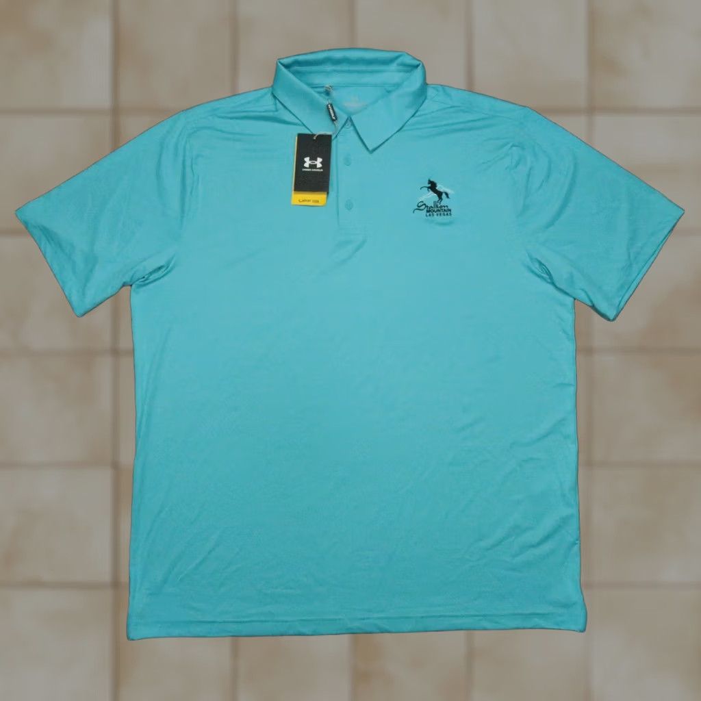 Under Armour Under Armour Polo Shirt Mens 2XL Blue Solid Short Sleeve Collared Buttoned Breathable Moisture Wicking Athletic Golf Tennis Shirt Mens Size US XXL / EU 58 / 5 - 1 Thumbnail