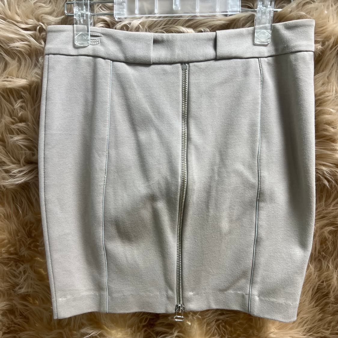 Alexander Wang Alexander Wang piping bag zipper skirt sand beige Size 29" - 3 Thumbnail