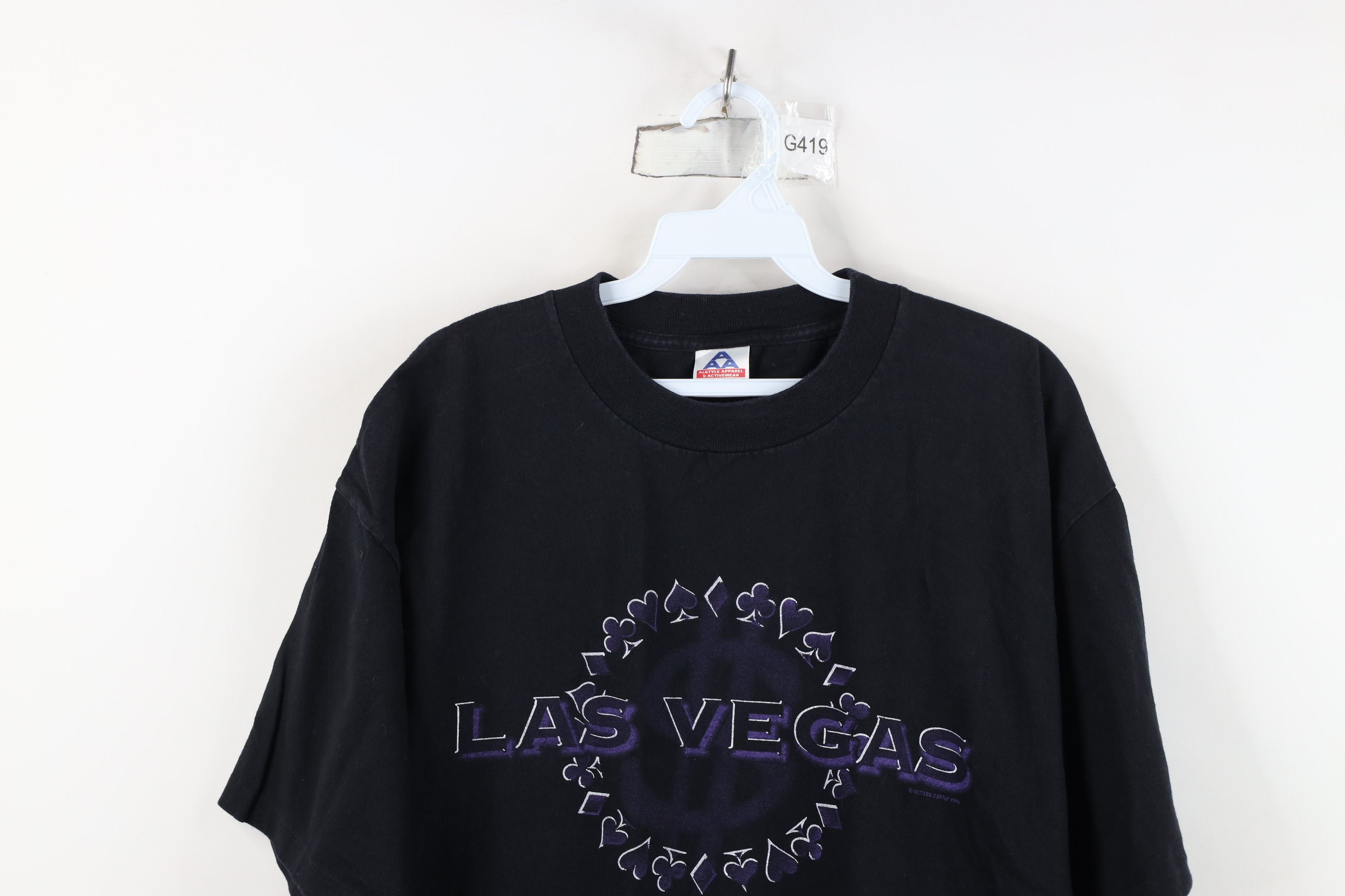 Vintage Vintage 90s Streetwear Las Vegas Money Cards T-Shirt USA Size US XL / EU 56 / 4 - 2 Thumbnail