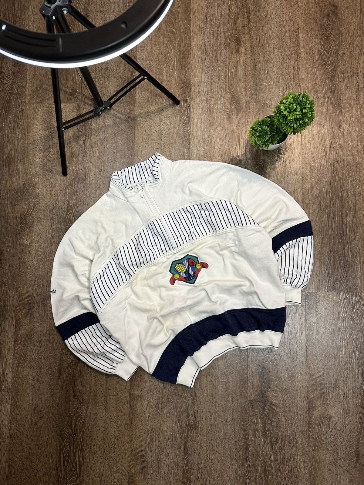 Adidas Vintage 80s Adidas Tennis Sweatshirt Center Logo Size US XL / EU 56 / 4 - 1 Thumbnail