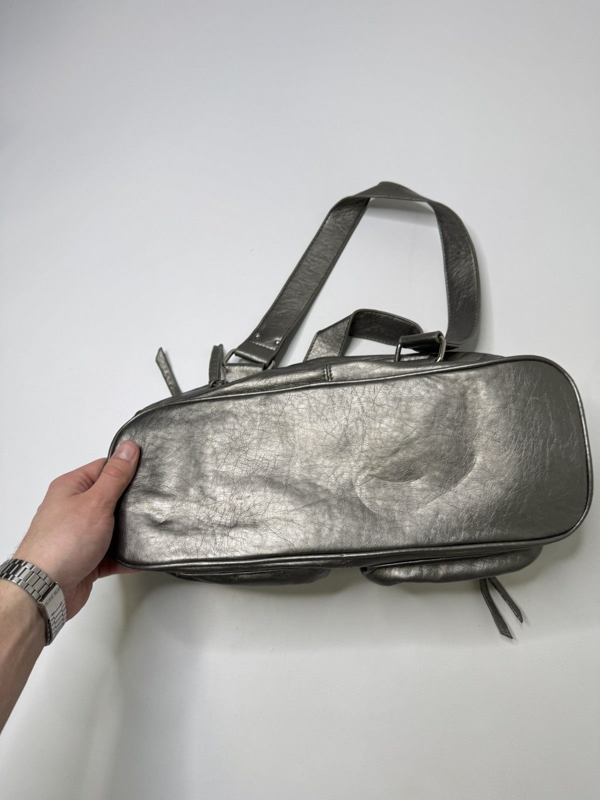 Japanese Brand Vintage silver metallic avant garde bag japanese swag y2k Size ONE SIZE - 4 Thumbnail